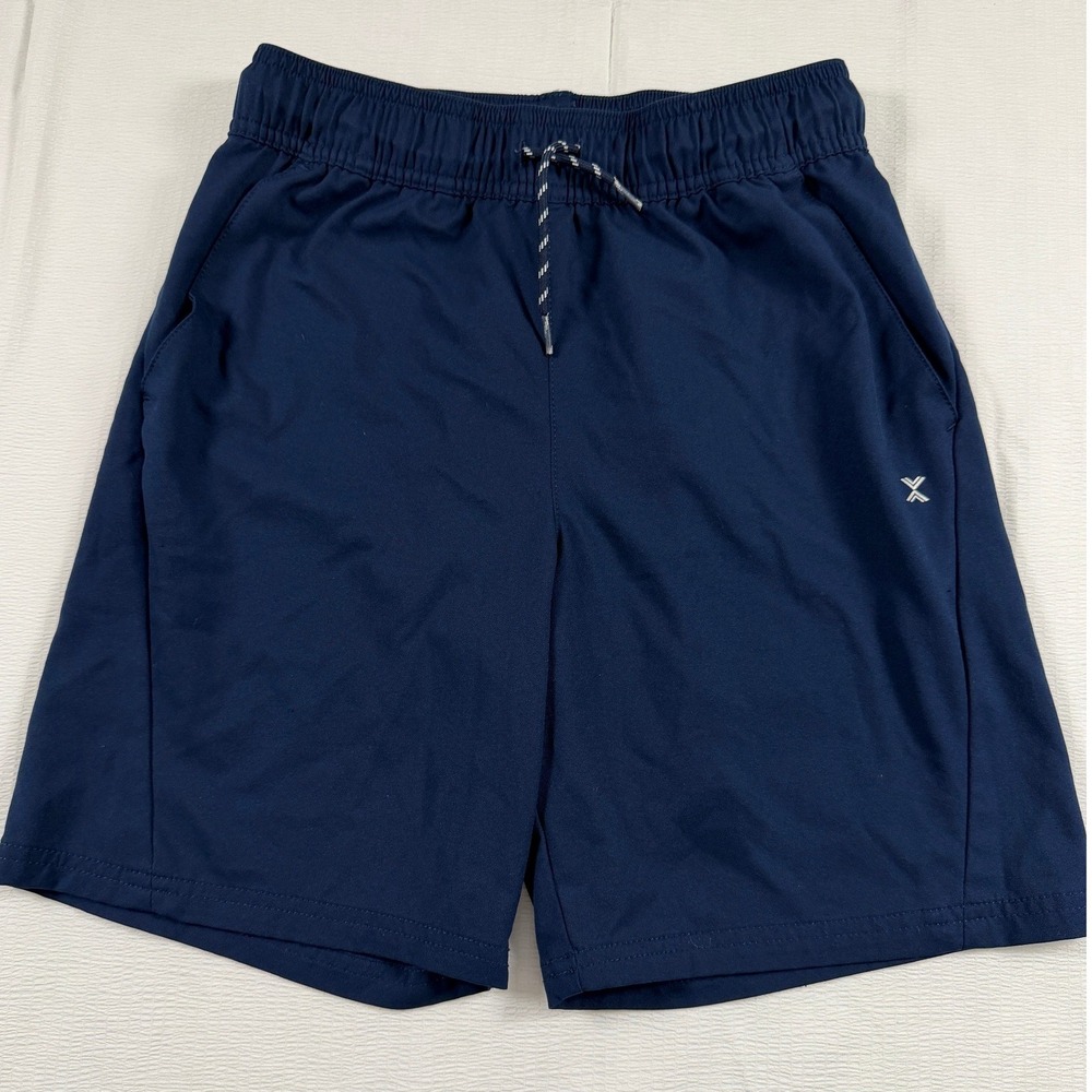 Xersion Boys Navy Blue Quick-Dri Athletic Shorts Size L 14/16 Drawstring Pocket